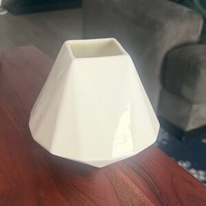 West Elm Modern White Geometric Vase